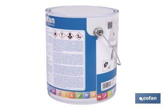 Pintura antihumedad sintética blanca satinada | Protección para paredes y techos | Capacidad: 750 ml y 4 L - Cofan