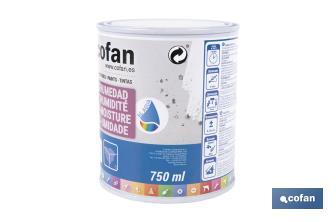 Pintura antihumedad al agua en blanco mate | Solución para paredes y techos | Diferentes capacidades - Cofan