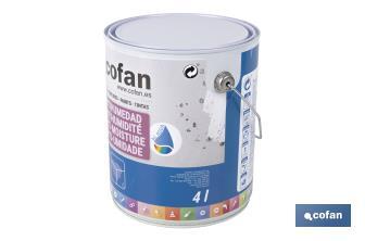 Pintura antihumedad al agua en blanco mate | Solución para paredes y techos | Diferentes capacidades - Cofan