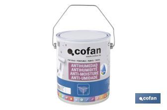 Pintura antihumedad al agua en blanco mate | Solución para paredes y techos | Diferentes capacidades - Cofan