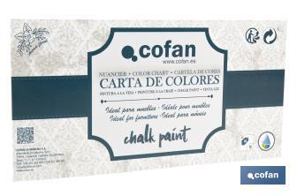 Carta de 10 cores para Tinta a Giz | Mostrador de Chalk Paint - Cofan