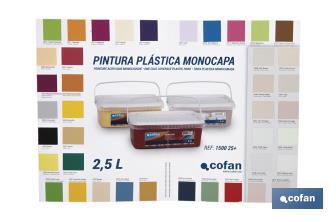 Carta de Colores para Pintura Plástica Monocapa con 40 Muestras de Color - Cofan