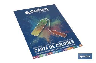 Carta de Colores para Pintura Plástica Monocapa con 40 Muestras de Color - Cofan