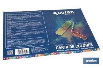 Carta de Colores para Pintura Plástica Monocapa con 40 Muestras de Color - Cofan