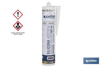 Acetoxy silicone sealant | Clear coloured | Cartridge of 280ml - Cofan