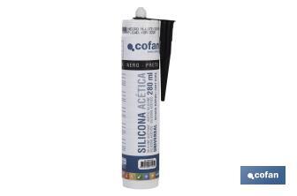 Acetoxy silicone sealant | Clear coloured | Cartridge of 280ml - Cofan