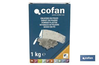 Enlucido en polvo | Uso en interiores | Formato de 1 y 5 kg - Cofan