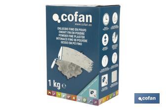 Enlucido fino en polvo | Para uso en exterior | Formato de 1 y 5 kg - Cofan