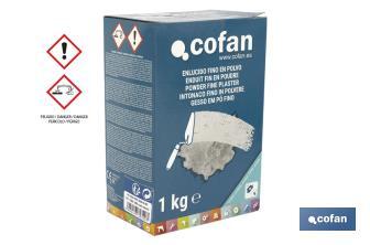 Gesso em Pó Fino | Para Uso em Exterior | Formato de 1 e 5 kg - Cofan