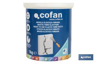 Masilla elástica fibrada | Para uso exterior | Formatos de 1 y 5 kg - Cofan