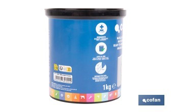 Masilla elástica fibrada | Para uso exterior | Formatos de 1 y 5 kg - Cofan