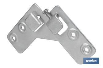 Double Corner Hook Bracket | Zinc-Plated Steel | Size: 59 x 59mm - Cofan