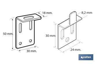 Set of mirror angle bracket | Size: 30mm | Galvanised steel - Cofan