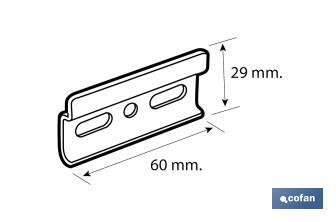 Hanging bracket for hanging and fixing | Size: 60mm  - Cofan