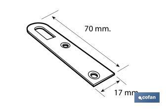 Keyhole hanging plate for fixing | Size: 17 x 70mm | Galvanised steel - Cofan