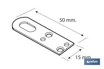 Hanging plate for fixing objects | Size: 15 x 50mm | Galvanised steel - Cofan