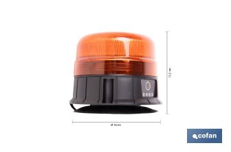 Luz emergencia rotativa 360° | Recargable USB-C | Base magnética | Certificada ECE R65 | Para vehículos industriales y agrícolas - Cofan