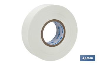 Insulating tape 180 microns | White | Resistant to voltage, heat and different acids and alkaline materials - Cofan