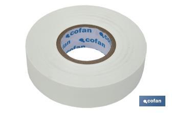 Insulating tape 180 microns | White | Resistant to voltage, heat and different acids and alkaline materials - Cofan
