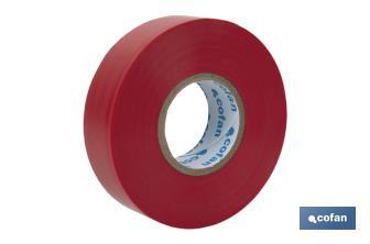 Insulating tape 180 microns | Red | Resistant to voltage, heat and different acids and alkaline materials - Cofan