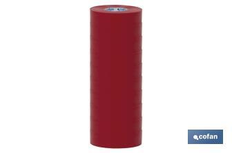 Insulating tape 180 microns | Red | Resistant to voltage, heat and different acids and alkaline materials - Cofan