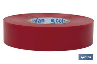 Insulating tape 180 microns | Red | Resistant to voltage, heat and different acids and alkaline materials - Cofan