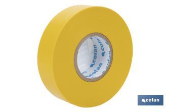 Insulating tape 180 microns | Yellow | Resistant to voltage, heat and different acids and alkaline materials - Cofan