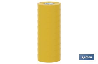 Cinta Aislante 180 Micras | Color amarillo | Resistente al voltaje, al calor y a diferentes ácidos y alcalinos - Cofan