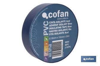 Nastro isolante 180 micrometri | Blu | Resistente alla tensione, al calore e a vari acidi e alcalini - Cofan