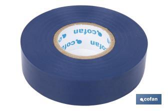 Cinta Aislante 180 Micras | Color azul | Resistente al voltaje, al calor y a diferentes ácidos y alcalinos - Cofan