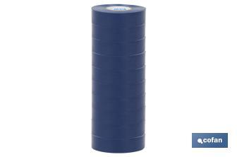 Insulating tape 180 microns | Blue | Resistant to voltage, heat and different acids and alkaline materials - Cofan