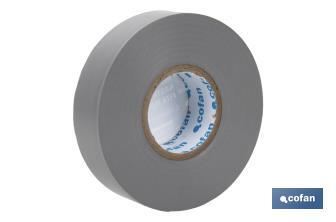 Insulating tape 180 microns | Grey | Resistant to voltage, heat and different acids and alkaline materials - Cofan