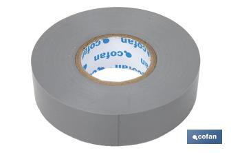 Insulating tape 180 microns | Grey | Resistant to voltage, heat and different acids and alkaline materials - Cofan