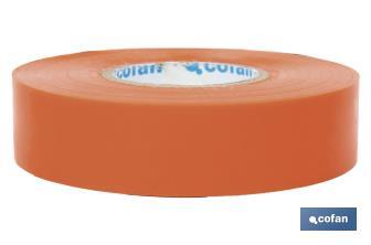 Insulating tape 180 microns | Orange | Resistant to voltage, heat and different acids and alkaline materials - Cofan