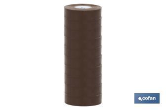 Insulating tape 180 microns | Brown | Resistant to voltage, heat and different acids and alkaline materials - Cofan