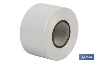 Insulating tape 180 microns | White | Resistant to voltage, heat and different acids and alkaline materials - Cofan