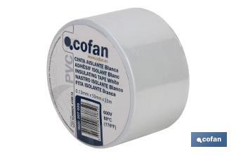 Nastro isolante 130 micrometri | Bianco | Resistente alla tensione, al calore e a vari acidi e alcalini - Cofan