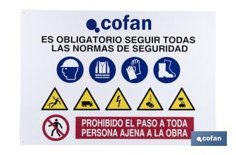 Construction sign in 0,7 mm glasspack - Cofan