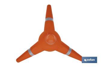 Tetrapod Reflective Traffic Cone 380mm - Cofan