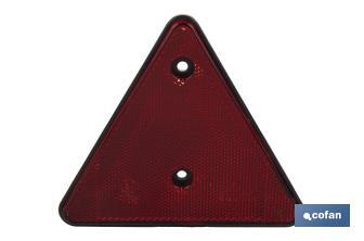 Catadióptrico triangular rojo con 2 agujeros para remolques | Medidas: 165 x 145 mm | Ideal para seguridad vial - Cofan