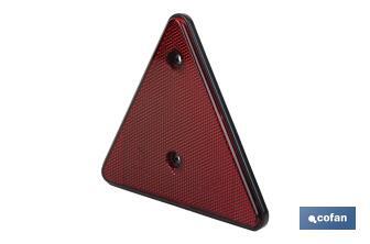 Catadióptrico triangular rojo con 2 agujeros para remolques | Medidas: 165 x 145 mm | Ideal para seguridad vial - Cofan