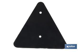 Catadióptrico triangular rojo con 2 agujeros para remolques | Medidas: 165 x 145 mm | Ideal para seguridad vial - Cofan