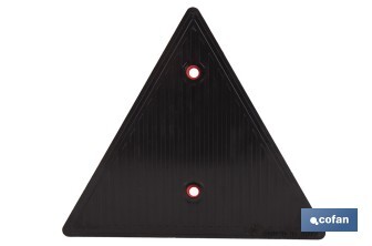 Catadióptrico triangular con agujero | Producto homologado | Disponible con o sin tornillos | Medidas: 155 x 137 mm - Cofan