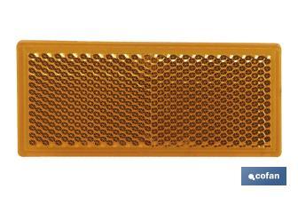Catadióptrico Rectangular Autoadhesivo | Colores: ámbar y rojo | Medidas: 79 x 35 mm - Cofan
