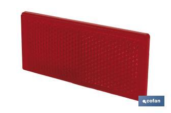 Catadióptrico Rectangular Autoadhesivo | Colores: ámbar y rojo | Medidas: 79 x 35 mm - Cofan