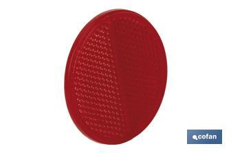 Catadióptricos redondos con adhesivo para fijar en vehículos | 3 Colores: rojo, ámbar y blanco | Diámetro: 55 mm - Cofan