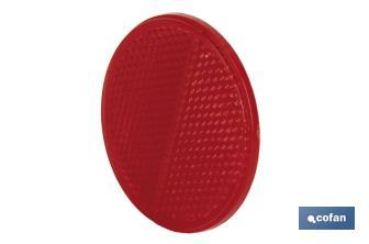 Catadióptricos redondos con adhesivo para fijar en vehículos | 3 Colores: rojo, ámbar y blanco | Diámetro: 55 mm - Cofan