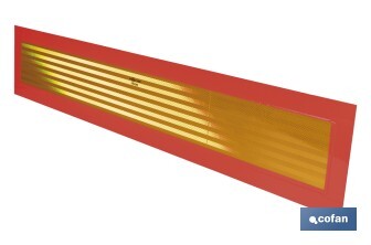 Placa V6 para vehículos largos | Material: aluminio | Recubrimiento con vinilo réflex N2 | Señalización homologada | Fácil de instalar | Disponible en varias medidas - Cofan
