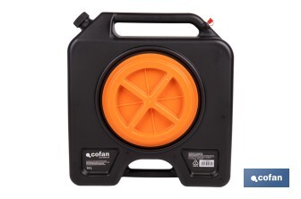 Recogedor de aceite usado | Capacidad: 14 litros | Material: HDPE | Bidón con tapa y filtro - Cofan