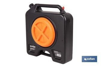 Recogedor de aceite usado | Capacidad: 14 litros | Material: HDPE | Bidón con tapa y filtro - Cofan